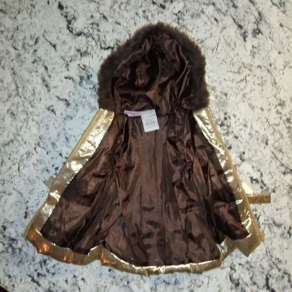 Young Hearts Gold Puffy Winter Coat Toddler Baby Sz 18M Hooded - Picture 3 of 4
